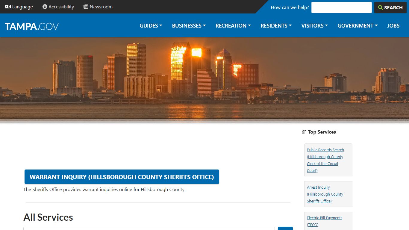 Warrant Inquiry (Hillsborough County Sheriffs Office)